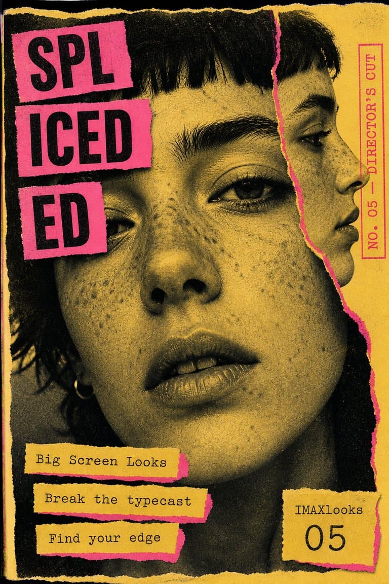 SPLICED — 1990s independent-film zine · risograph and cut paper